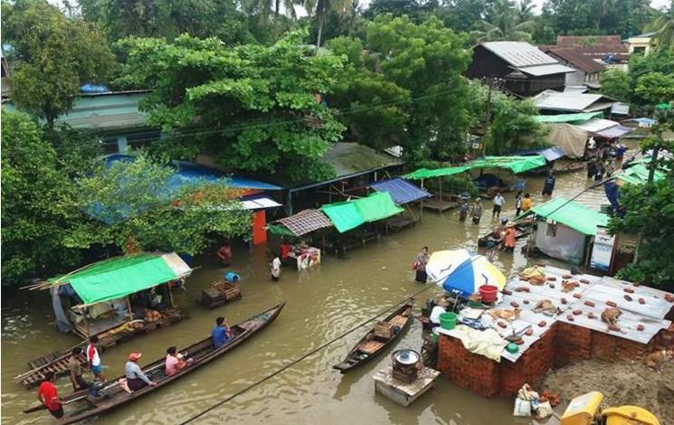 缅甸大雨洪灾致几十万人受灾