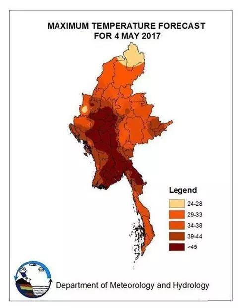 高温炙烤下的缅甸 今日最高气温飚升至45度！