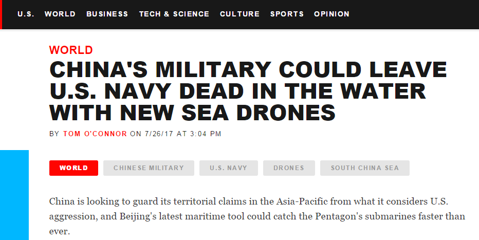中国一神器让美媒惊恐:能让美军死在水里