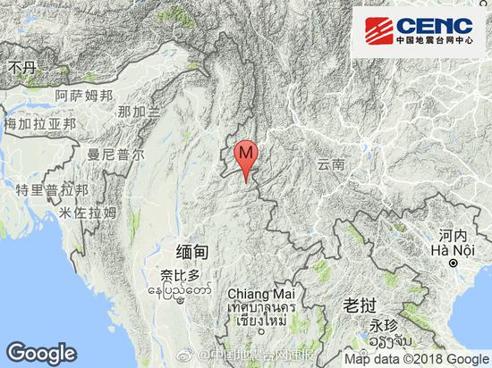 缅甸发生3.2级地震 震源深度5千米