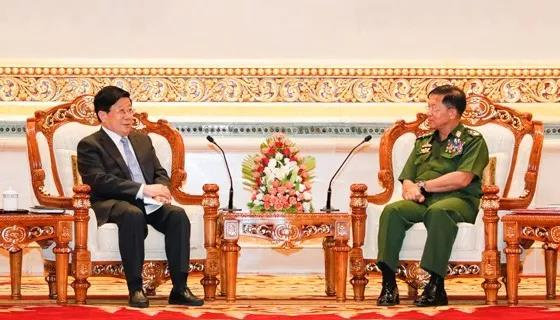 缅甸国防军总司令敏昂莱会见赵克志
