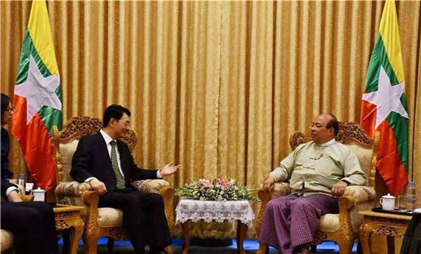 中国国家国际发展合作署副署长邓波清一行访问缅甸