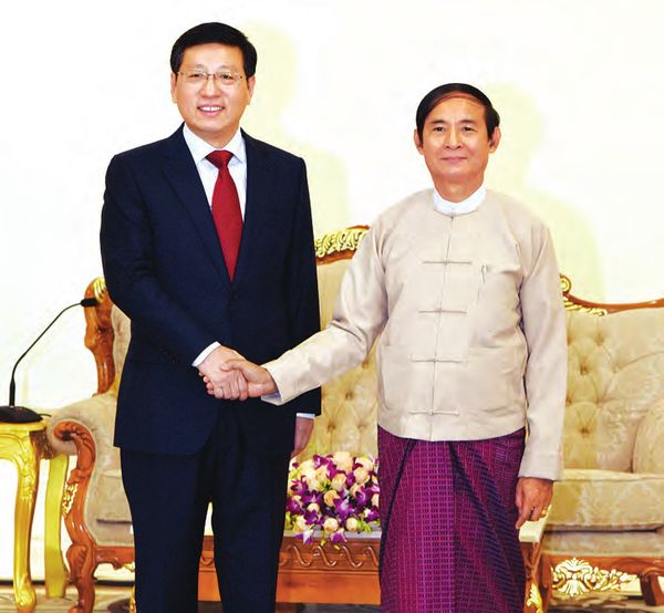 即将离任的中国大使洪亮拜会缅甸政要领导人