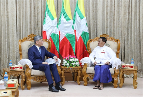 驻缅甸大使陈海拜会缅甸联邦选举委员会主席腊登