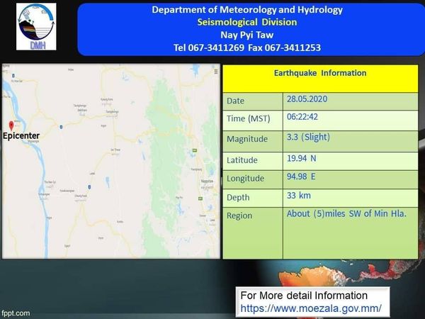 马圭省发生一场小型地震