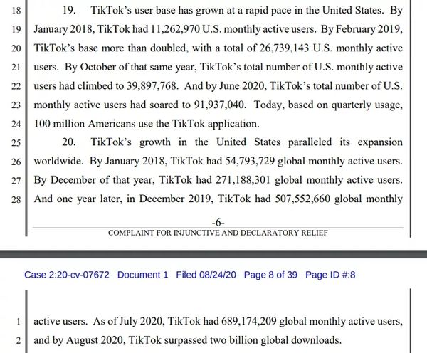 TikTok的起诉书来了：信息量巨大！