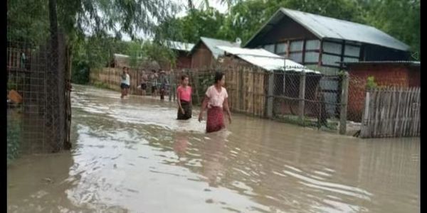 曼德勒省多地暴雨成灾