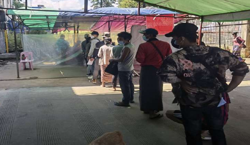 各边境点系统的迎接从外国返回的缅甸国民