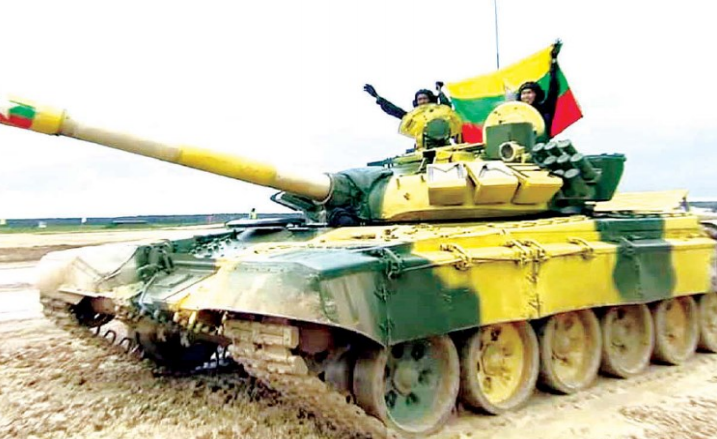 缅甸坦克队获得2021年国际陆军运动会坦克冬季两项比赛（第2 组）第三名