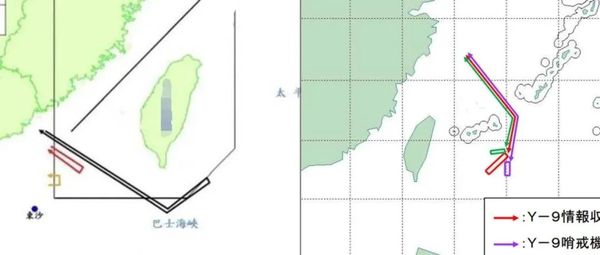 解放军军机同日出现在台湾南北空域