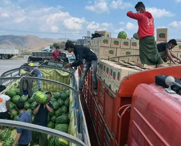 由于中国抗疫的宽松政策缅甸西瓜贸易开始热络