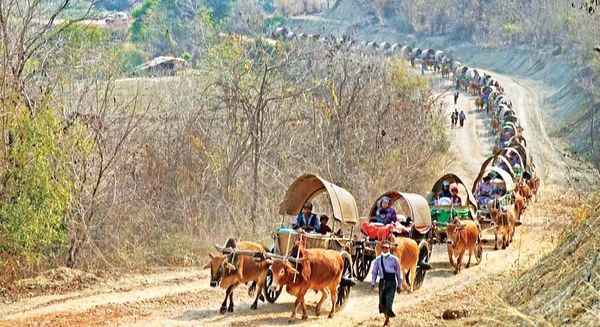 赶着牛车去拜佛——马奎省内一乡村民众保持的传统活动