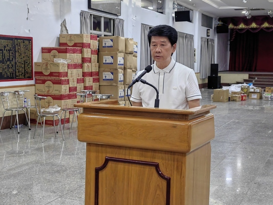 曼德勒福建同乡会会长林文章在欢送中国志愿医生践行晚宴上的讲话