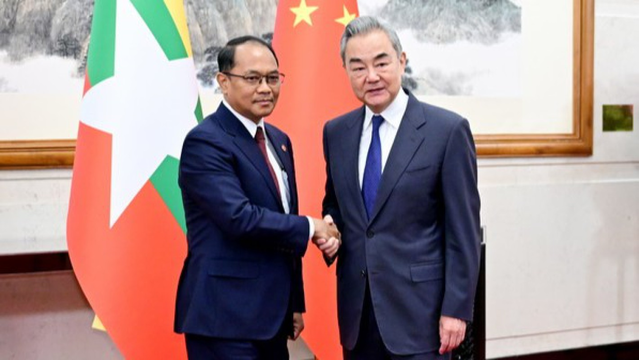 中国外长王毅同缅甸外长会谈 称愿与缅方共同维护缅中边境地区和平安宁